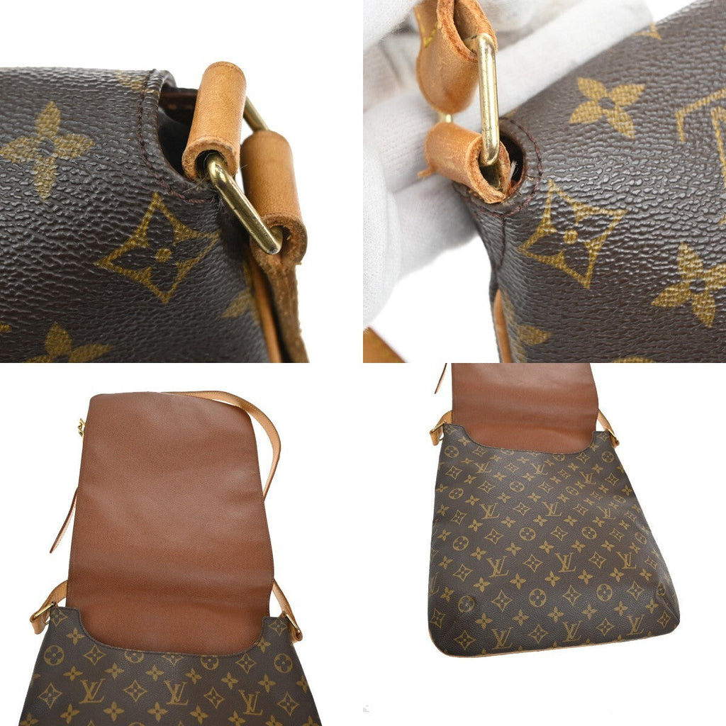 Louis Vuitton Musette Handbag Monogram Canvas Brown Leather Shoulder Bag Bag (Pre-Owned)