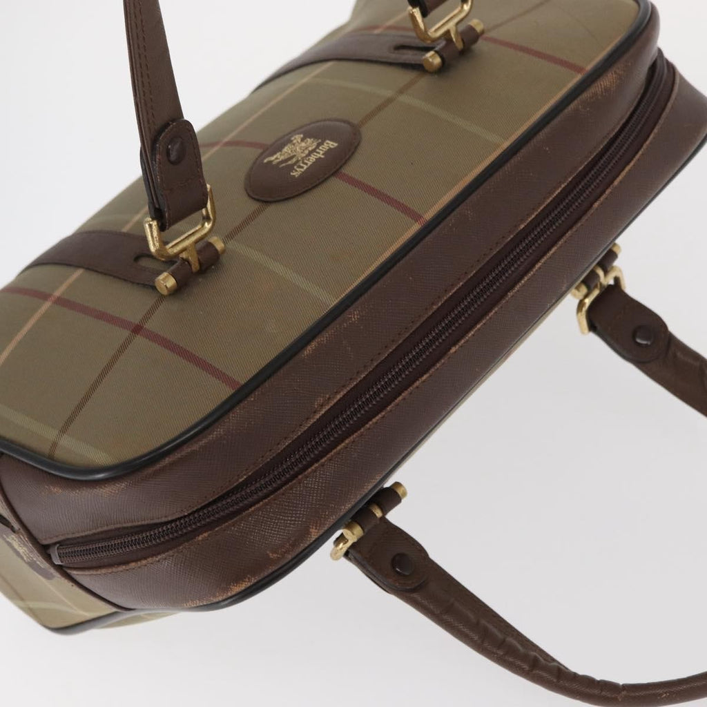 Burberry Nova Handbag Canvas Khaki Canvas Handbag (Pre-Owned)