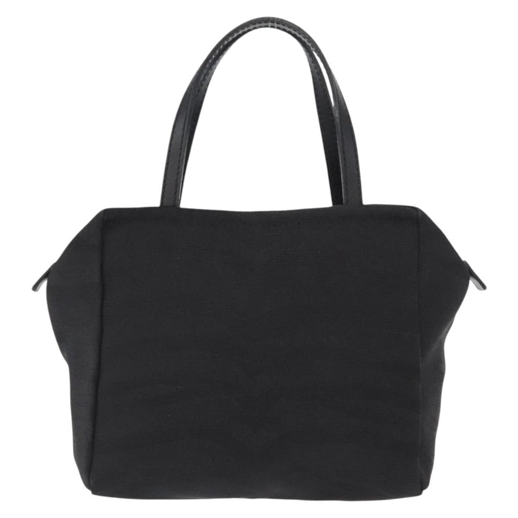 Fendi Vintage Handbag Canvas Black Canvas Handbag (Pre-Owned)
