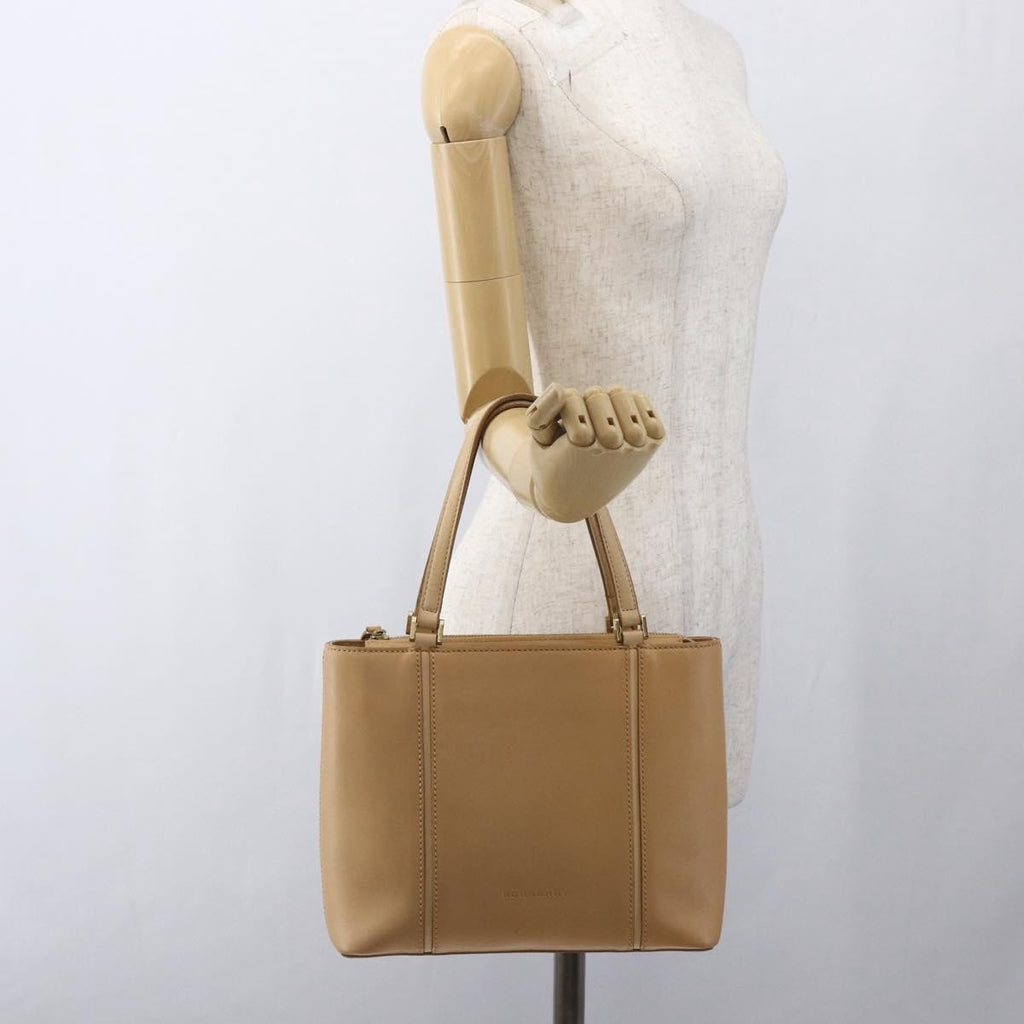 Burberry Vintage Handbag Leather Beige Leather Handbag (Pre-Owned)