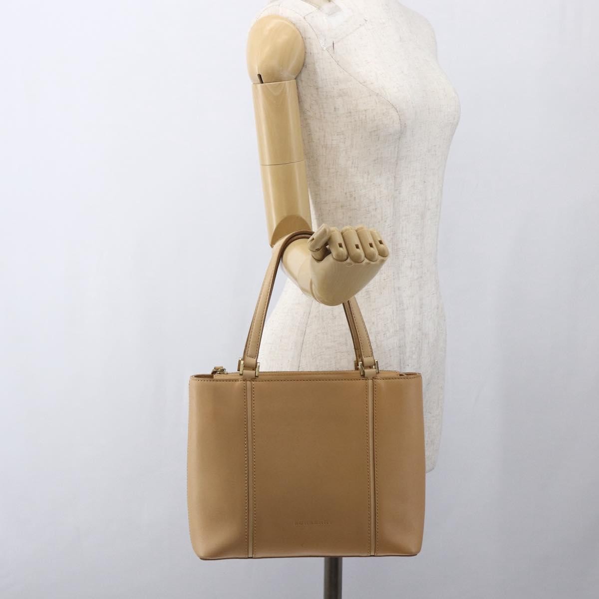 Burberry Vintage Handbag Leather Beige Leather Handbag (Pre-Owned)