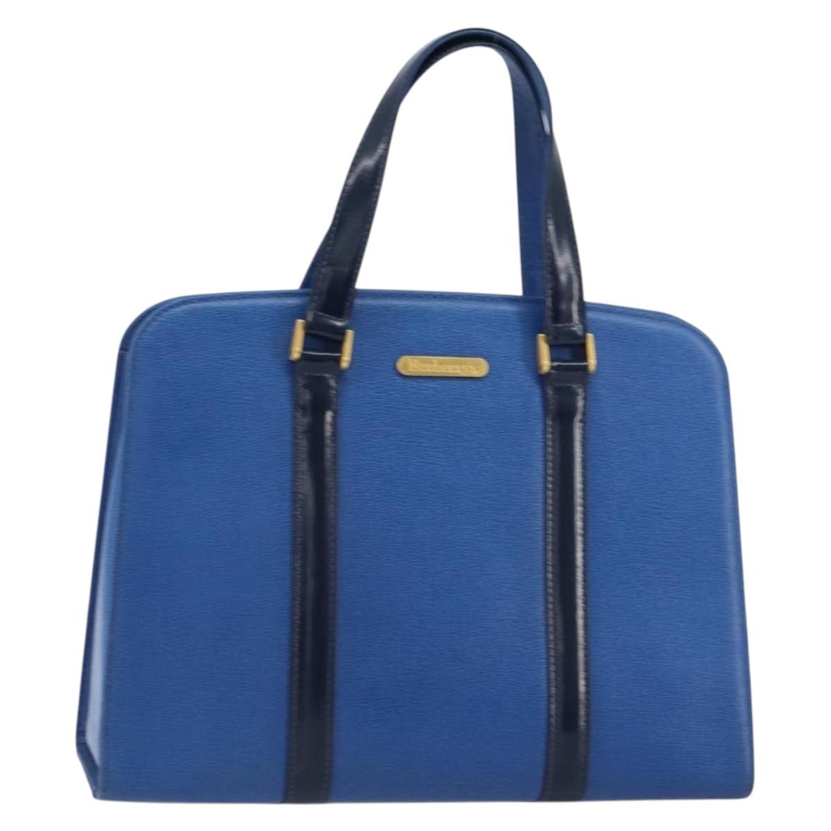Burberry Vintage Handbag Leather Blue Leather Handbag (Pre-Owned)