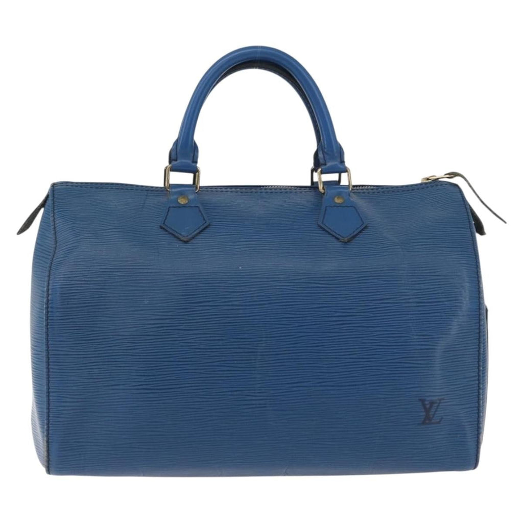 Louis Vuitton Speedy Handbag Epi Leather Blue Leather Handbag (Pre-Owned)