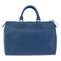 Louis Vuitton Speedy Handbag Epi Leather Blue Leather Handbag (Pre-Owned)