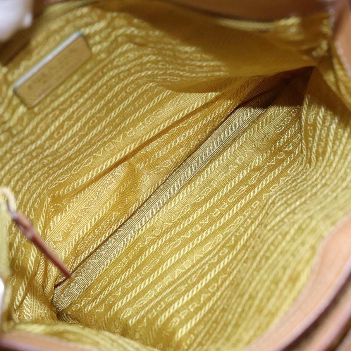 Prada Vintage Shoulder Bag Tessuto Yellow Nylon Shoulder Bag Bag (Pre-Owned)