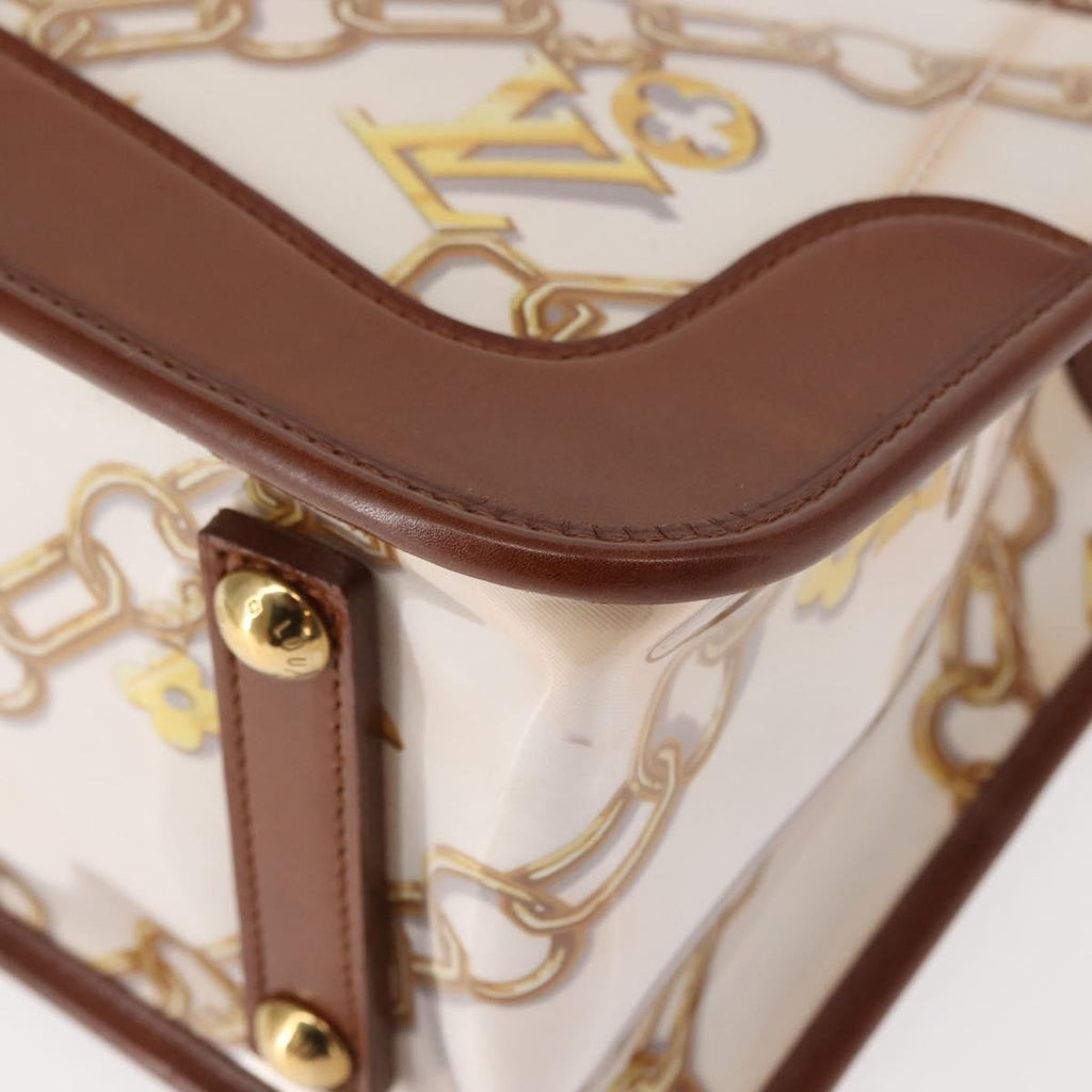 Louis Vuitton Charms Cabas Pvc Over Printed Silk Brown Canvas Handbag (Pre-Owned)