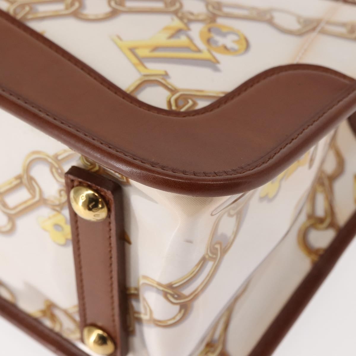Louis Vuitton Charms Cabas Pvc Over Printed Silk Brown Canvas Handbag (Pre-Owned)