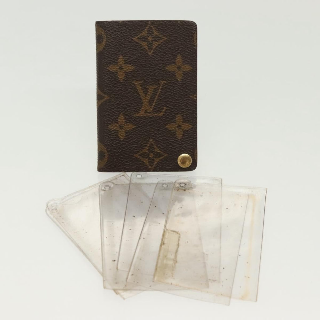 Louis Vuitton Porte Cartes Pression Card Case Monogram Canvas Brown Canvas Card Holders Accessory (Pre-Owned)
