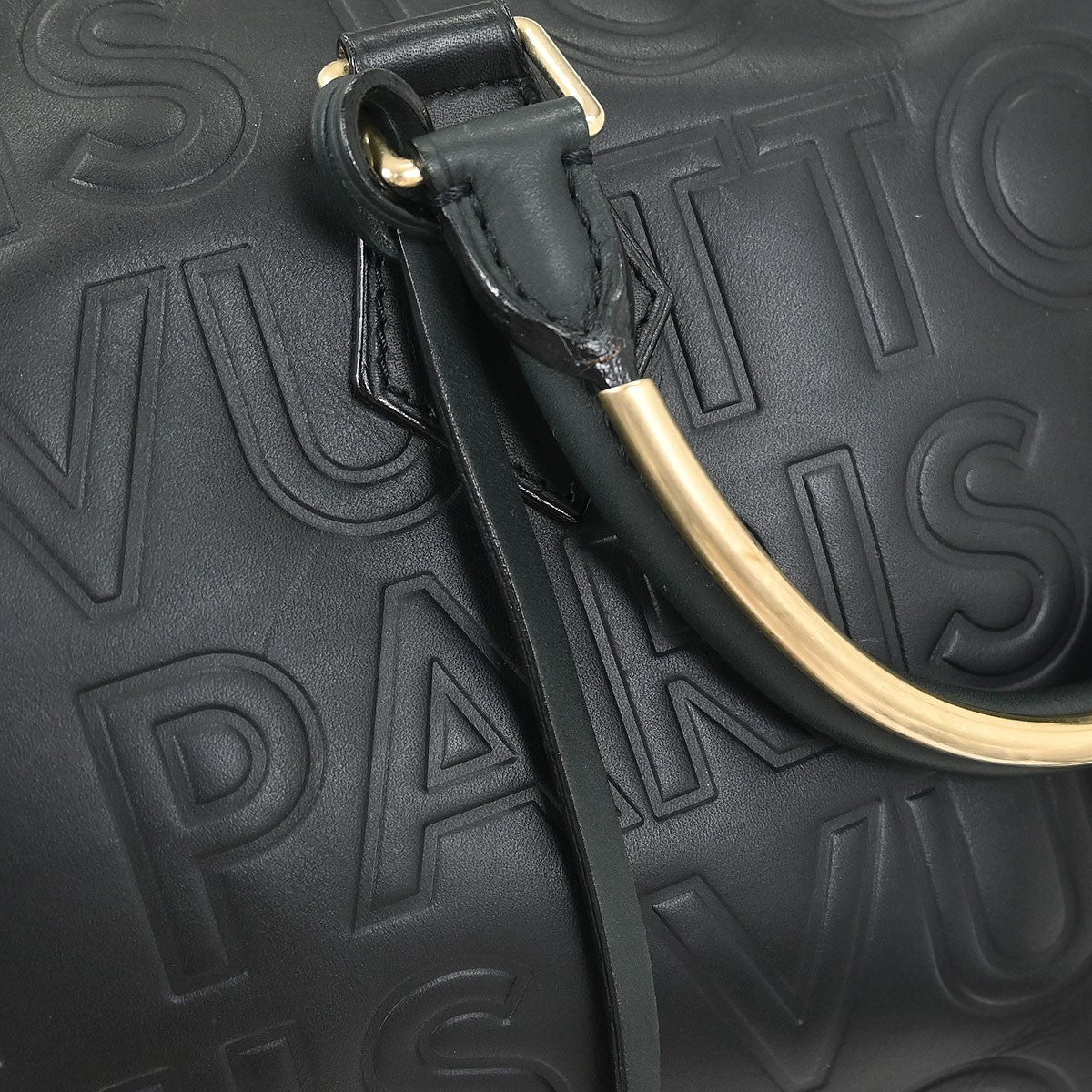 Louis Vuitton Paris Speedy Cube Bag Embossed Leather Black Leather Handbag (Pre-Owned)