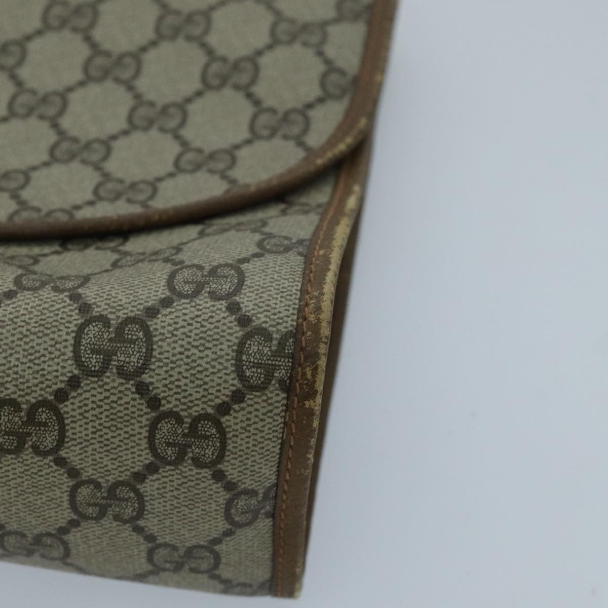 Gucci Sherry Line Pouch Canvas Beige Canvas Clutche & Pouche Bag (Pre-Owned)