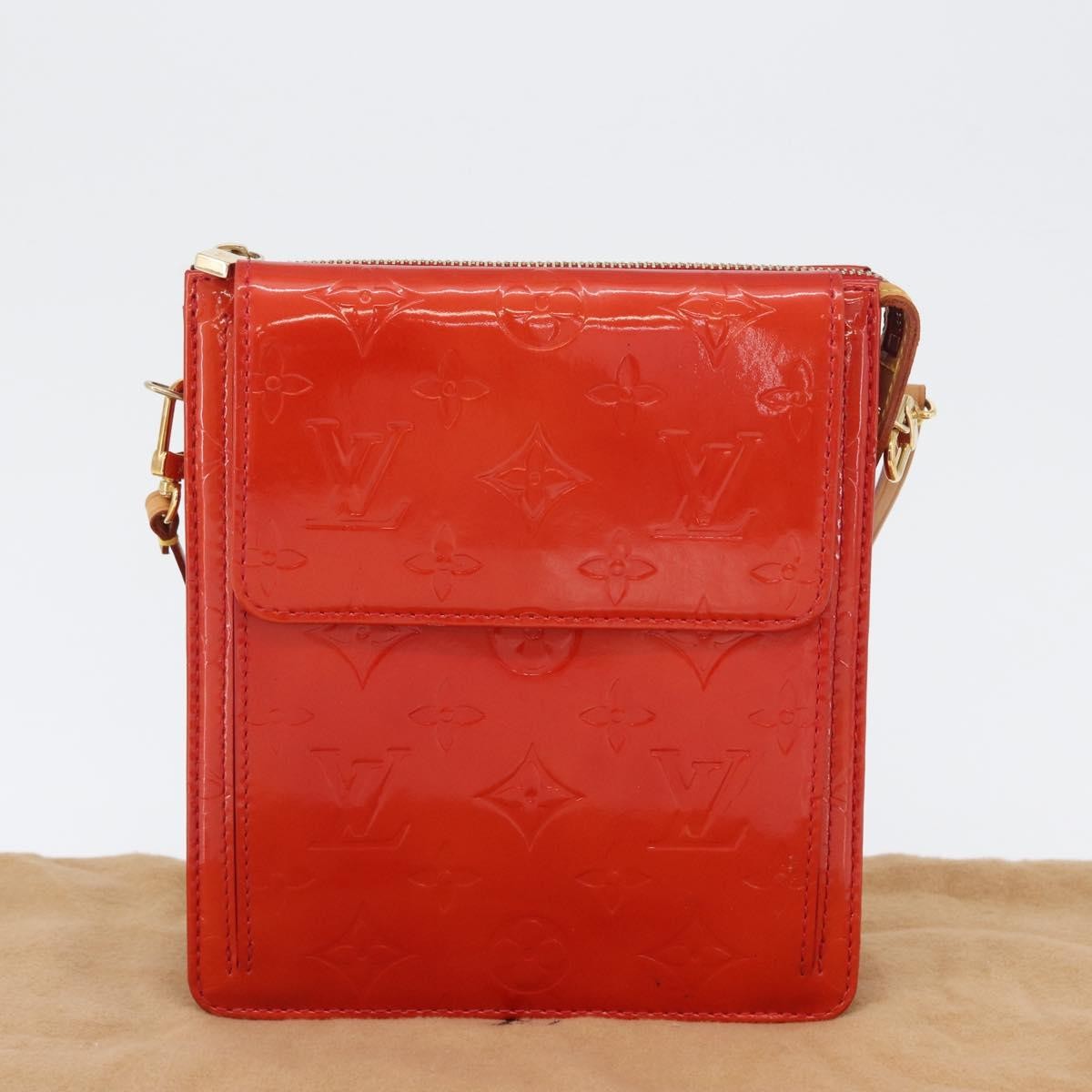 Louis Vuitton Mott Handbag Monogram Vernis Red Patent_Leather Clutche & Pouche Bag (Pre-Owned)