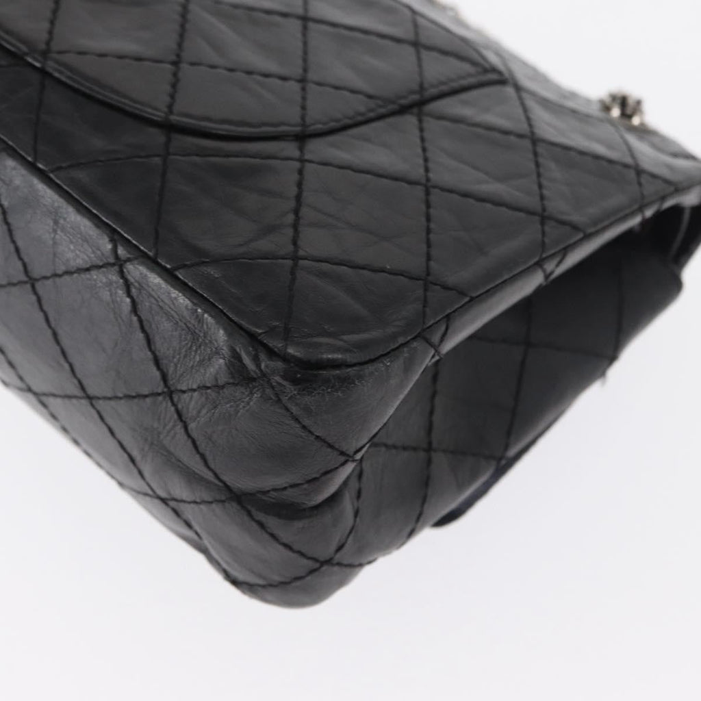 Chanel Reissue 2.55 Flap Bag Quilted Aged Calfskin Black Leather Shoulder Bag Bag (Pre-Owned)
