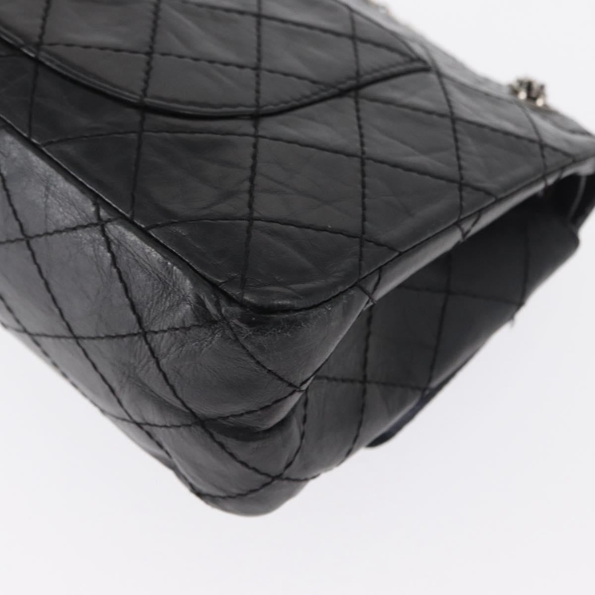 Chanel Reissue 2.55 Flap Bag Quilted Aged Calfskin Black Leather Shoulder Bag Bag (Pre-Owned)