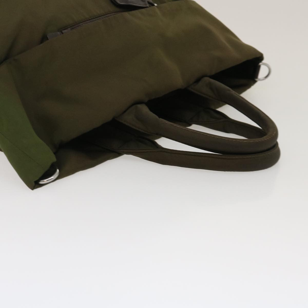 Prada Convertible Double Tote Tessuto Khaki Nylon Tote Bag Bag (Pre-Owned)