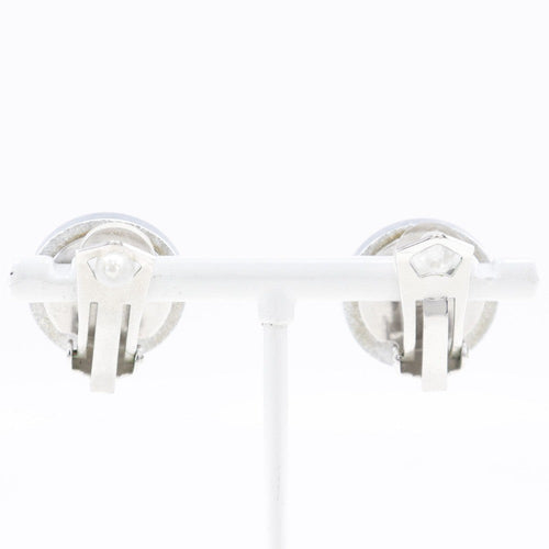 Chanel Cc Round Clip-On Earrings Glitter Resin Silver Plastic Earrings Jewelry (Pre-Owned)
