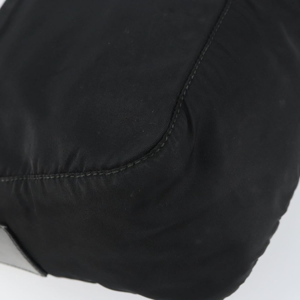 Prada Front Zip Messenger Bag Tessuto Black Nylon Shoulder Bag Bag (Pre-Owned)
