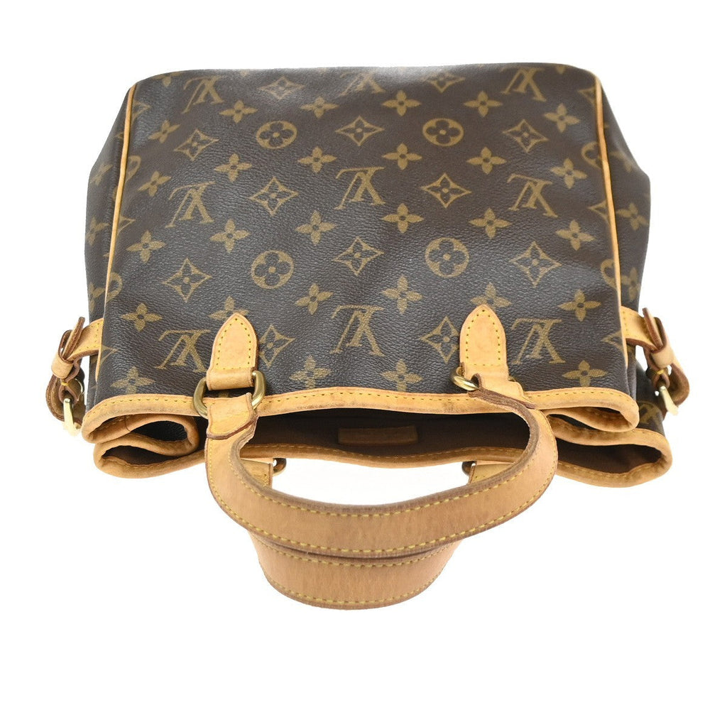 Louis Vuitton Batignolles Handbag Monogram Canvas Brown Leather Handbag (Pre-Owned)