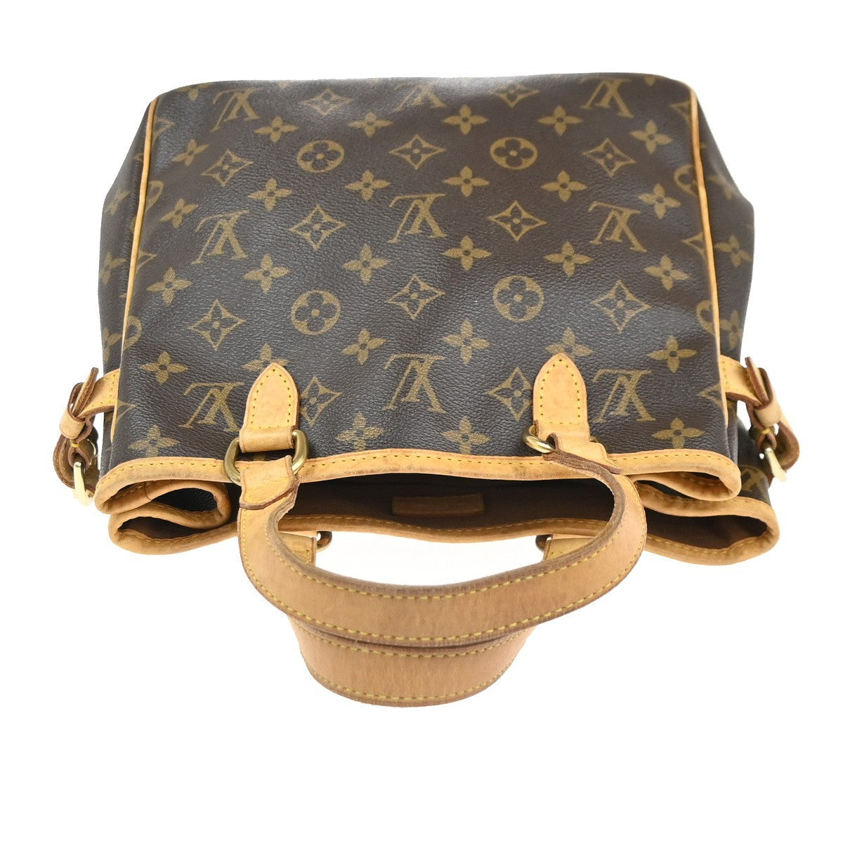 Louis Vuitton Batignolles Handbag Monogram Canvas Brown Leather Handbag (Pre-Owned)