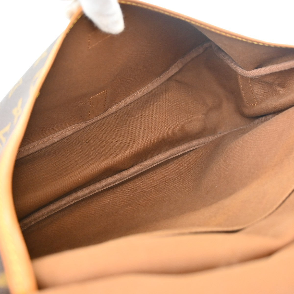 Louis Vuitton Saumur Handbag Monogram Canvas Brown Canvas Shoulder Bag Bag (Pre-Owned)
