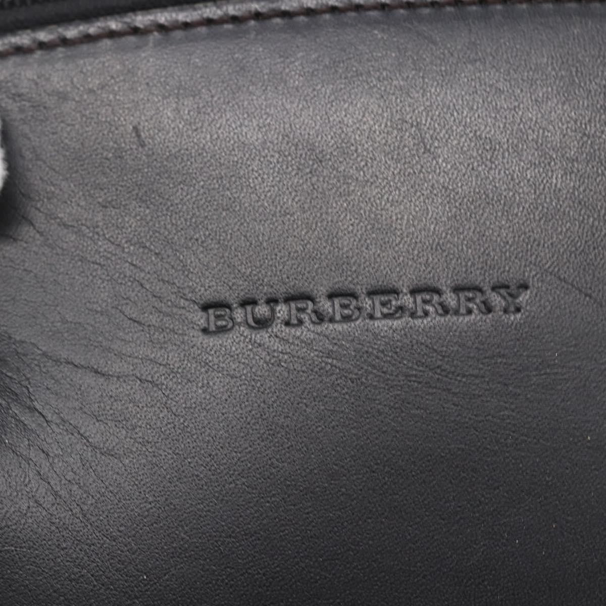 Burberry Vintage Handbag Leather Black Leather Handbag (Pre-Owned)