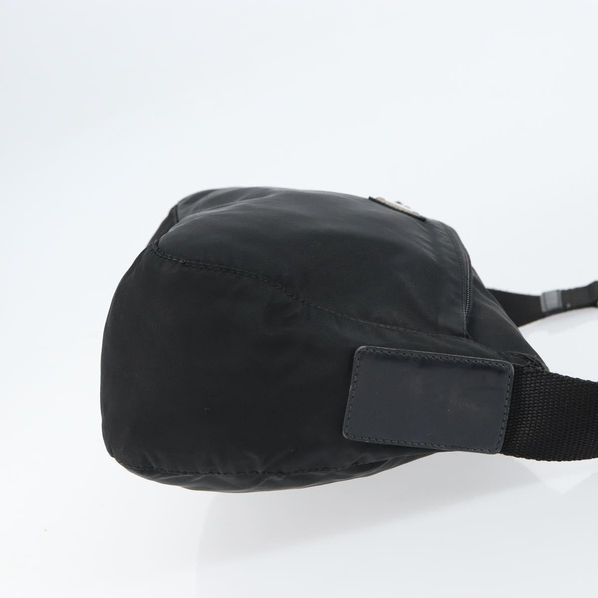 Prada Front Zip Messenger Bag Tessuto Black Nylon Shoulder Bag Bag (Pre-Owned)