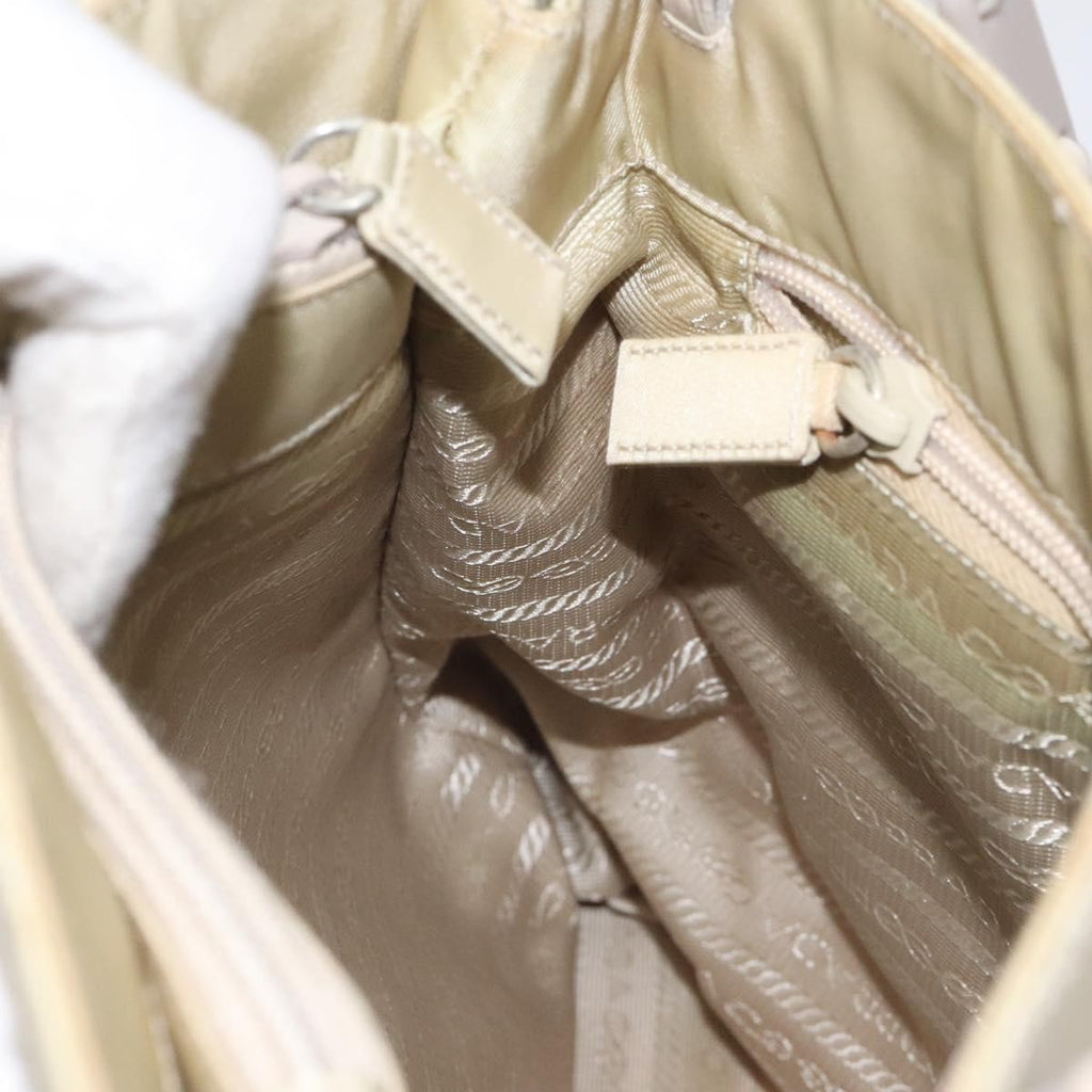 Prada Vintage Tote Tessuto Beige Nylon Tote Bag Bag (Pre-Owned)