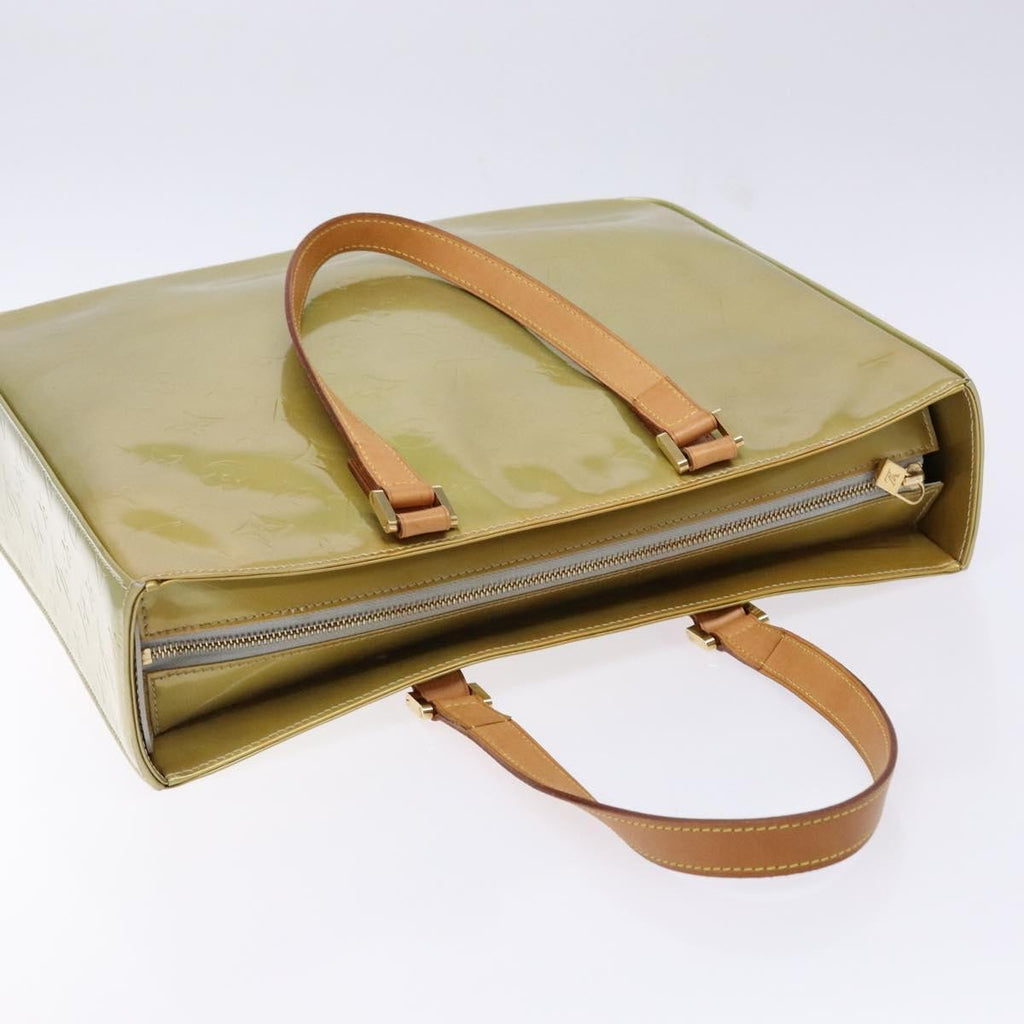 Louis Vuitton Columbus Handbag Monogram Vernis Beige Patent_Leather Tote Bag Bag (Pre-Owned)