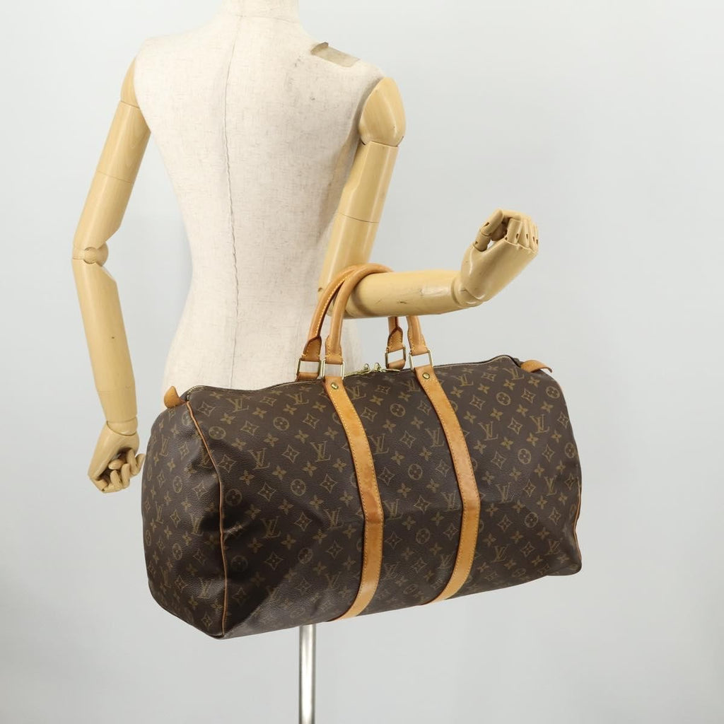 Louis Vuitton Keepall Bag Monogram Canvas Brown Canvas Travel Bag Bag (Pre-Owned)