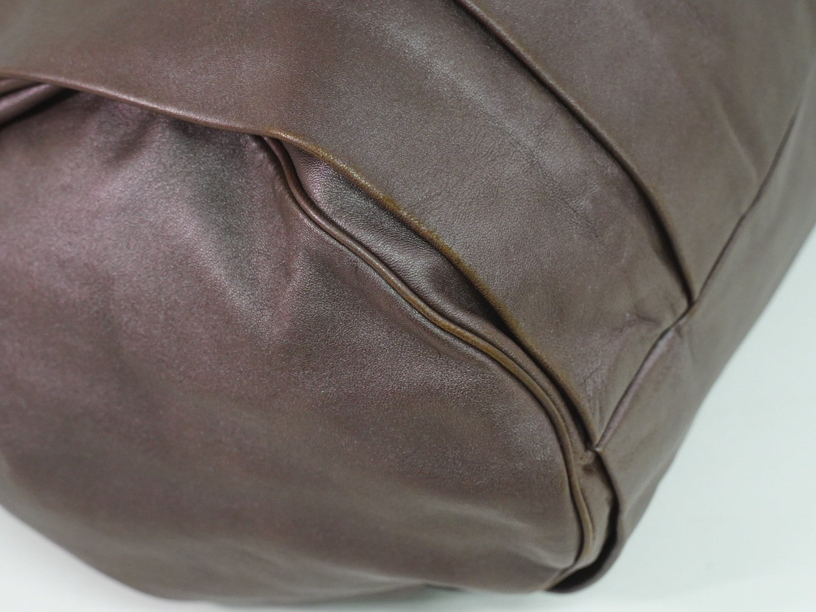 Bottega Veneta Intrecciato Shoulder Bag Leather Brown Leather Shoulder Bag Bag (Pre-Owned)