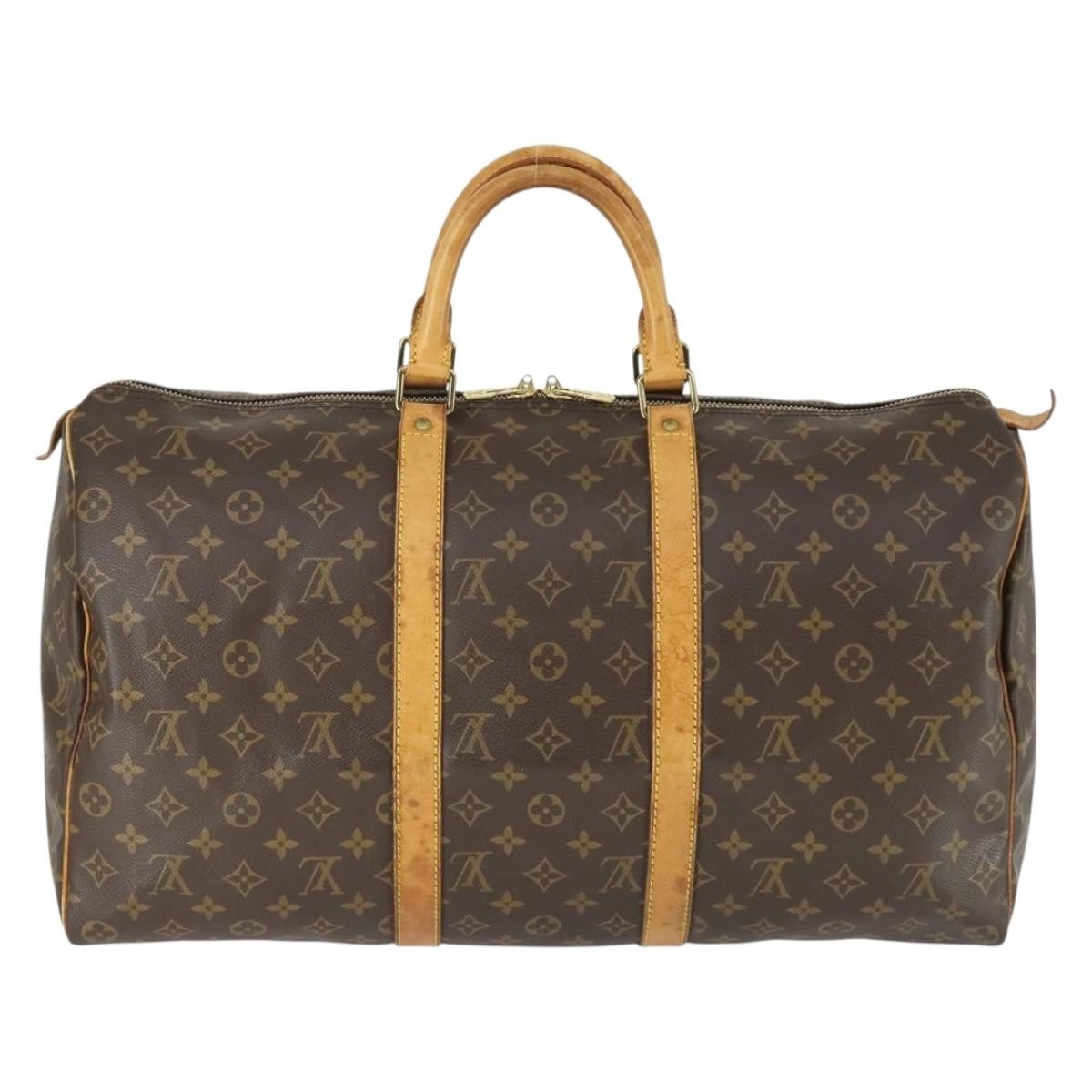 Louis Vuitton Keepall Bag Monogram Canvas Brown Canvas Travel Bag Bag (Pre-Owned)