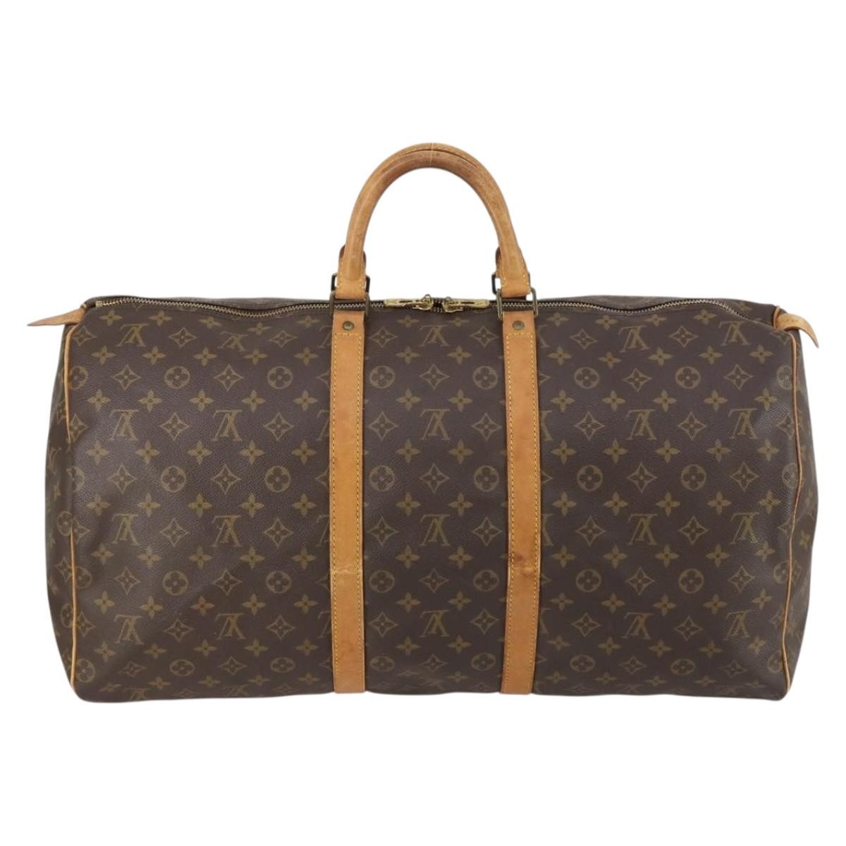 Louis Vuitton Keepall Bag Monogram Canvas Brown Canvas Travel Bag Bag (Pre-Owned)