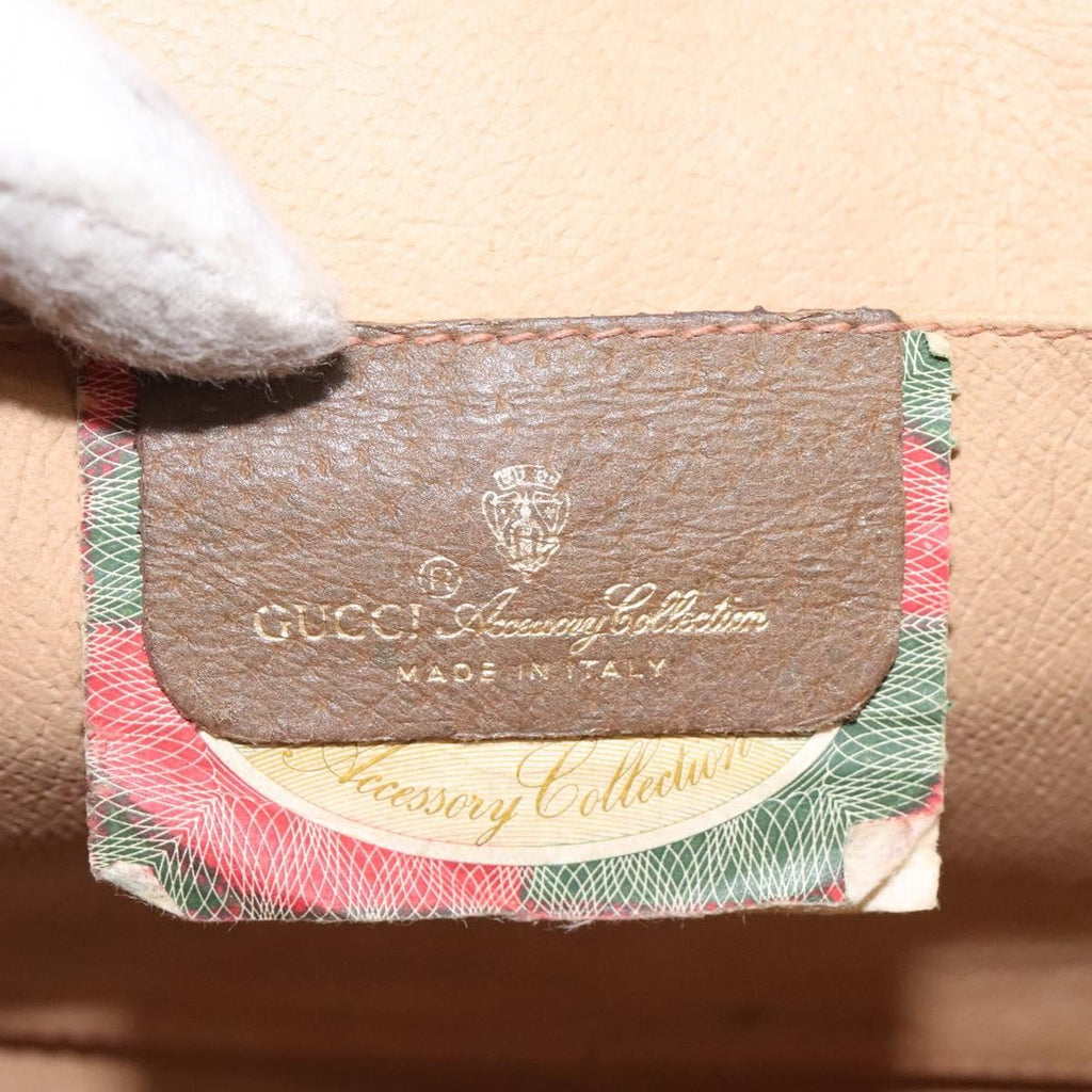 Gucci Sherry Line Pouch Canvas Beige Canvas Clutche & Pouche Bag (Pre-Owned)