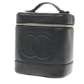 Chanel Vintage Timeless Cosmetic Case Caviar Black Leather Clutche & Pouche Bag (Pre-Owned)