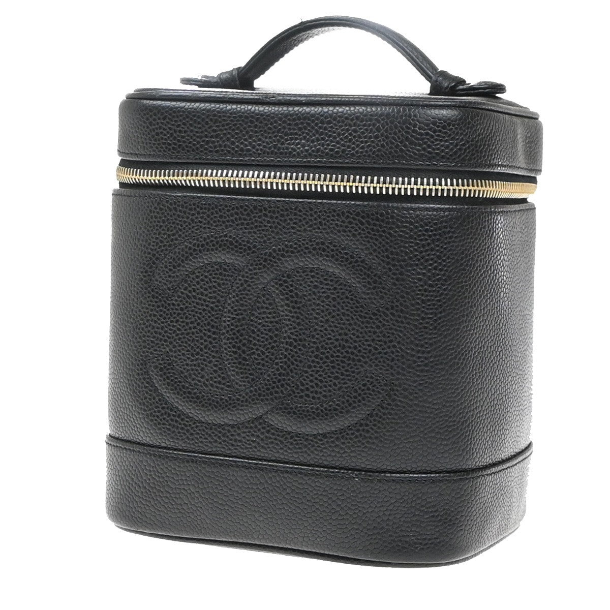 Chanel Vintage Timeless Cosmetic Case Caviar Black Leather Clutche & Pouche Bag (Pre-Owned)