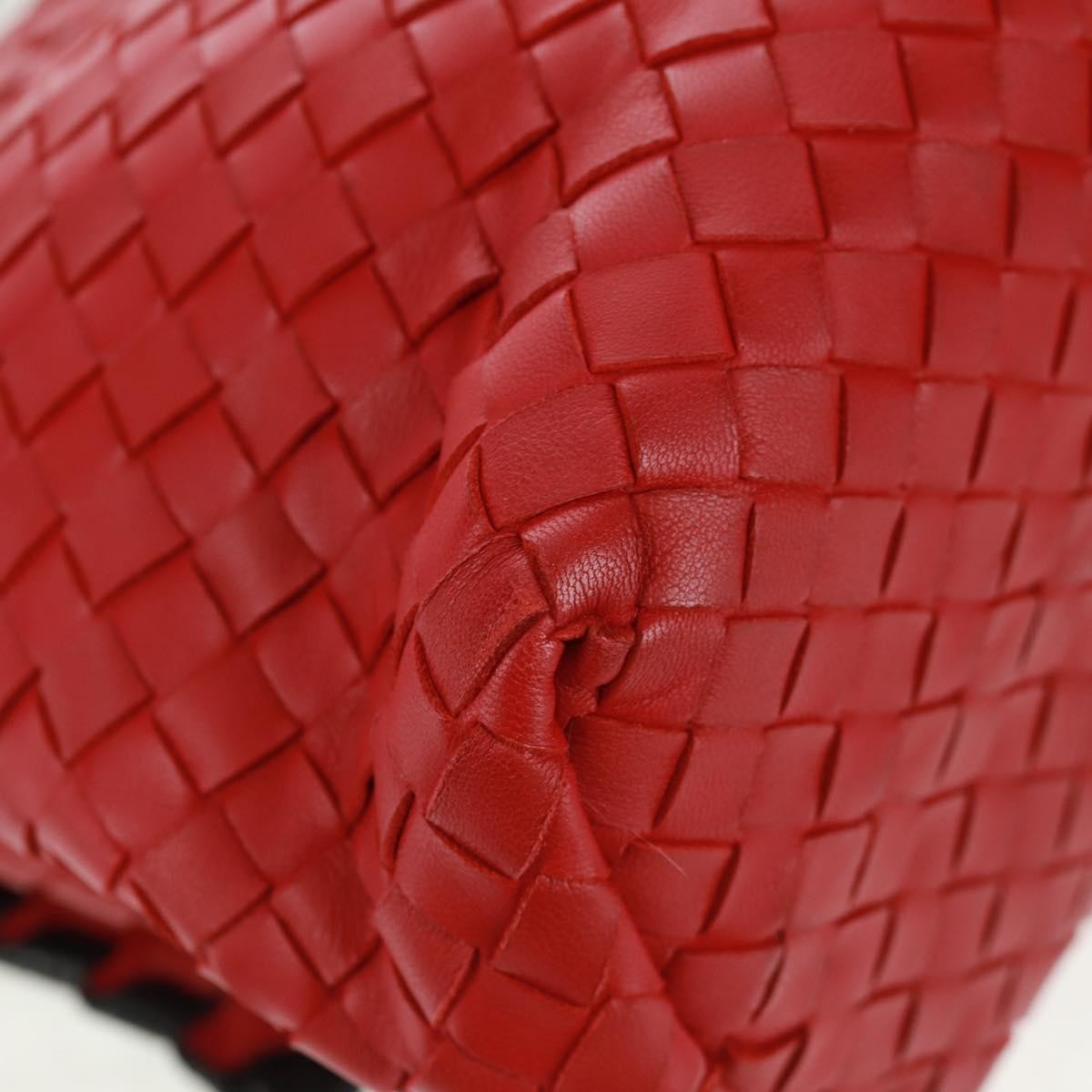 Bottega Veneta Glass Shoulder Bag Intrecciato Nappa With Snakeskin Red Leather Shoulder Bag Bag (Pre-Owned)
