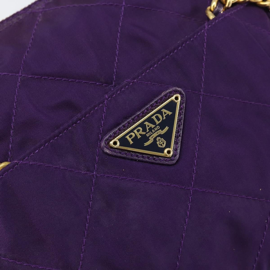 Prada Re-Edition 1995 Chain Tote Quilted Re-Nylon Purple Nylon Shoulder Bag Bag (Pre-Owned)