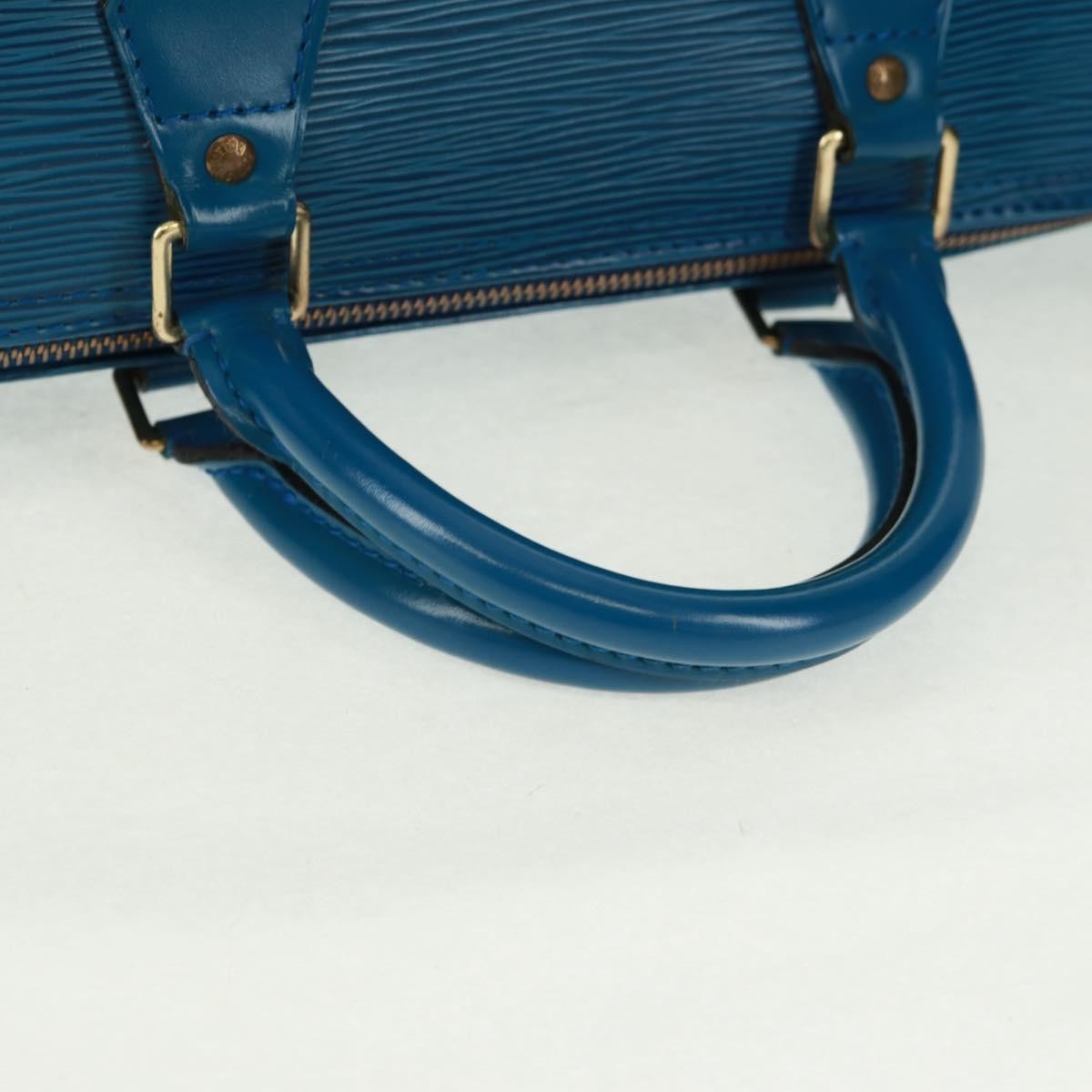 Louis Vuitton Speedy Handbag Epi Leather Blue Leather Handbag (Pre-Owned)