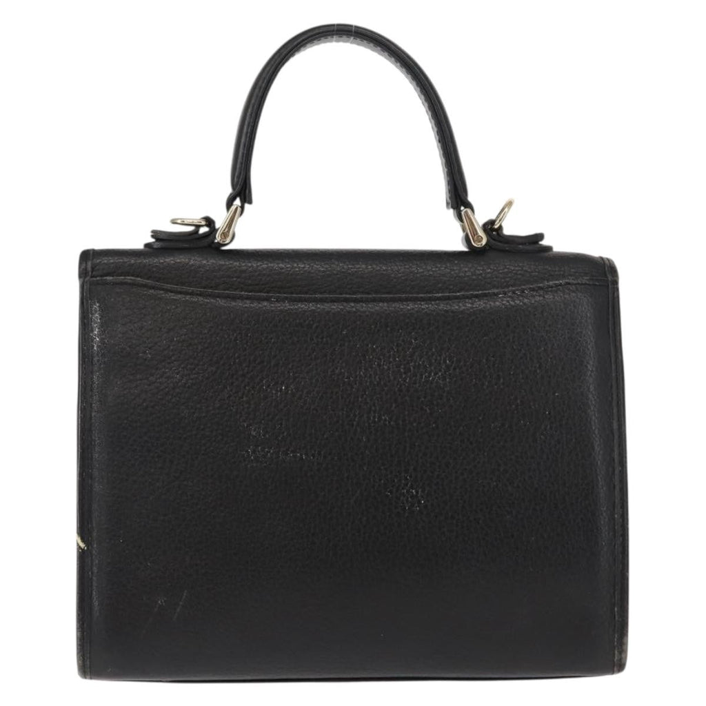 Burberry Vintage Handbag Leather Black Leather Handbag (Pre-Owned)