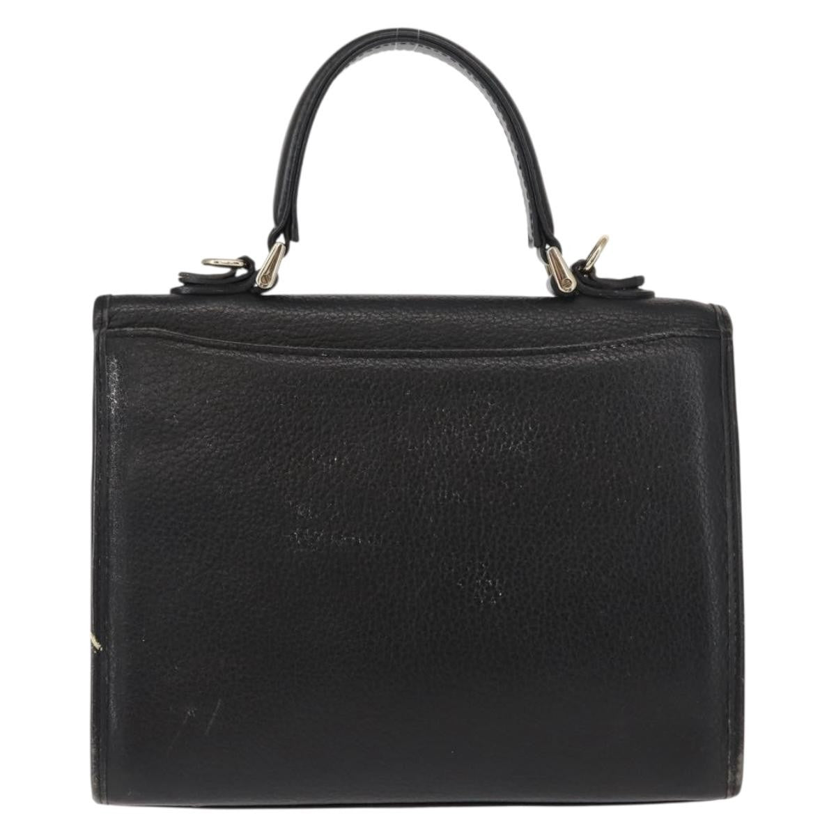 Burberry Vintage Handbag Leather Black Leather Handbag (Pre-Owned)
