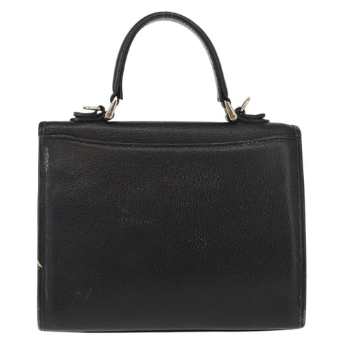 Burberry Vintage Handbag Leather Black Leather Handbag (Pre-Owned)