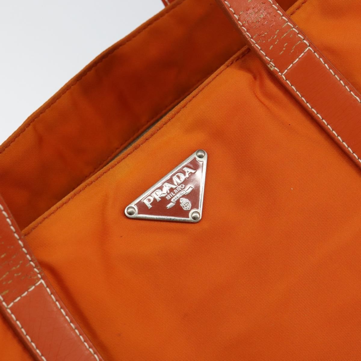 Prada Vintage Tote Tessuto Orange Nylon Tote Bag Bag (Pre-Owned)