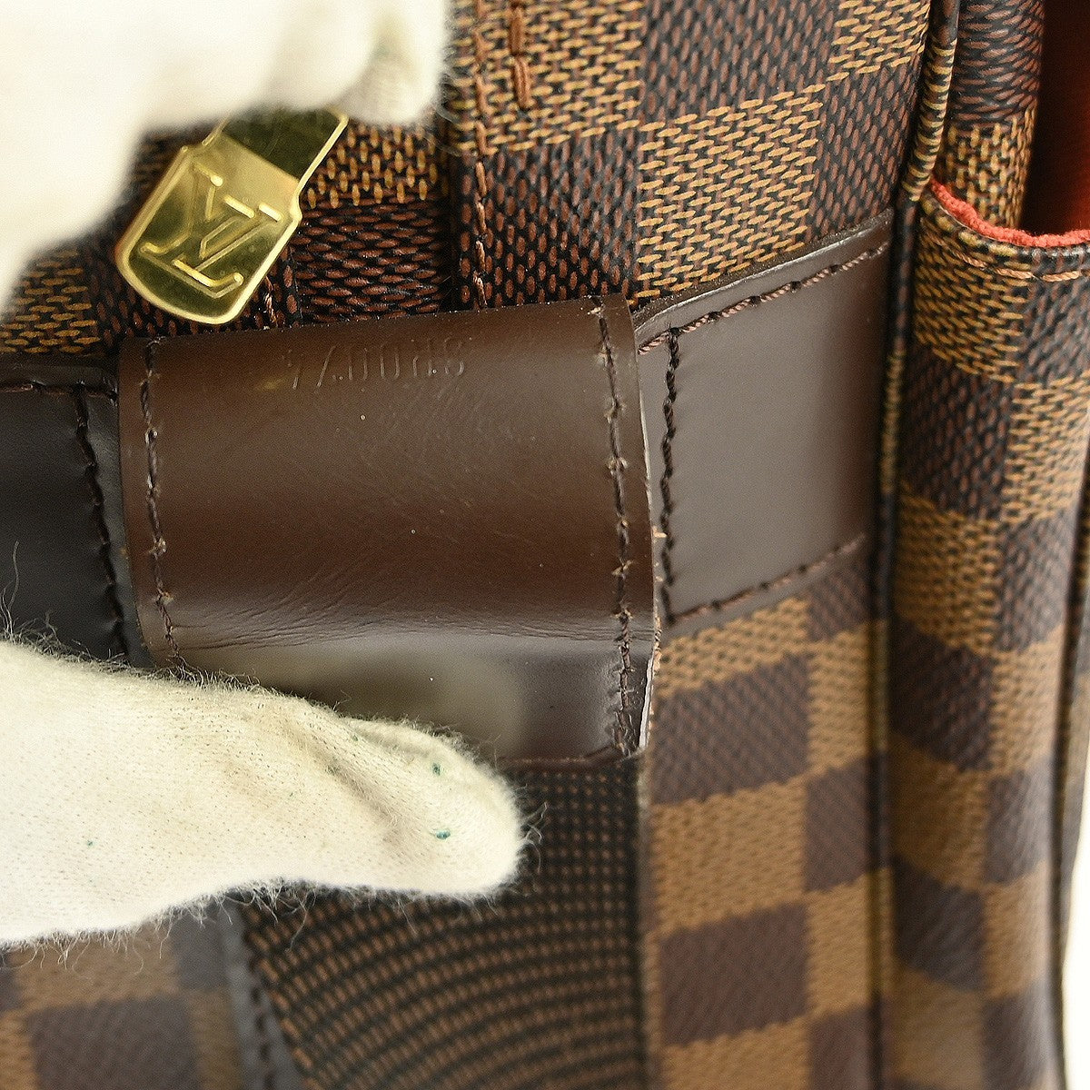 Louis Vuitton Naviglio Handbag Damier Brown Canvas Shoulder Bag Bag (Pre-Owned)