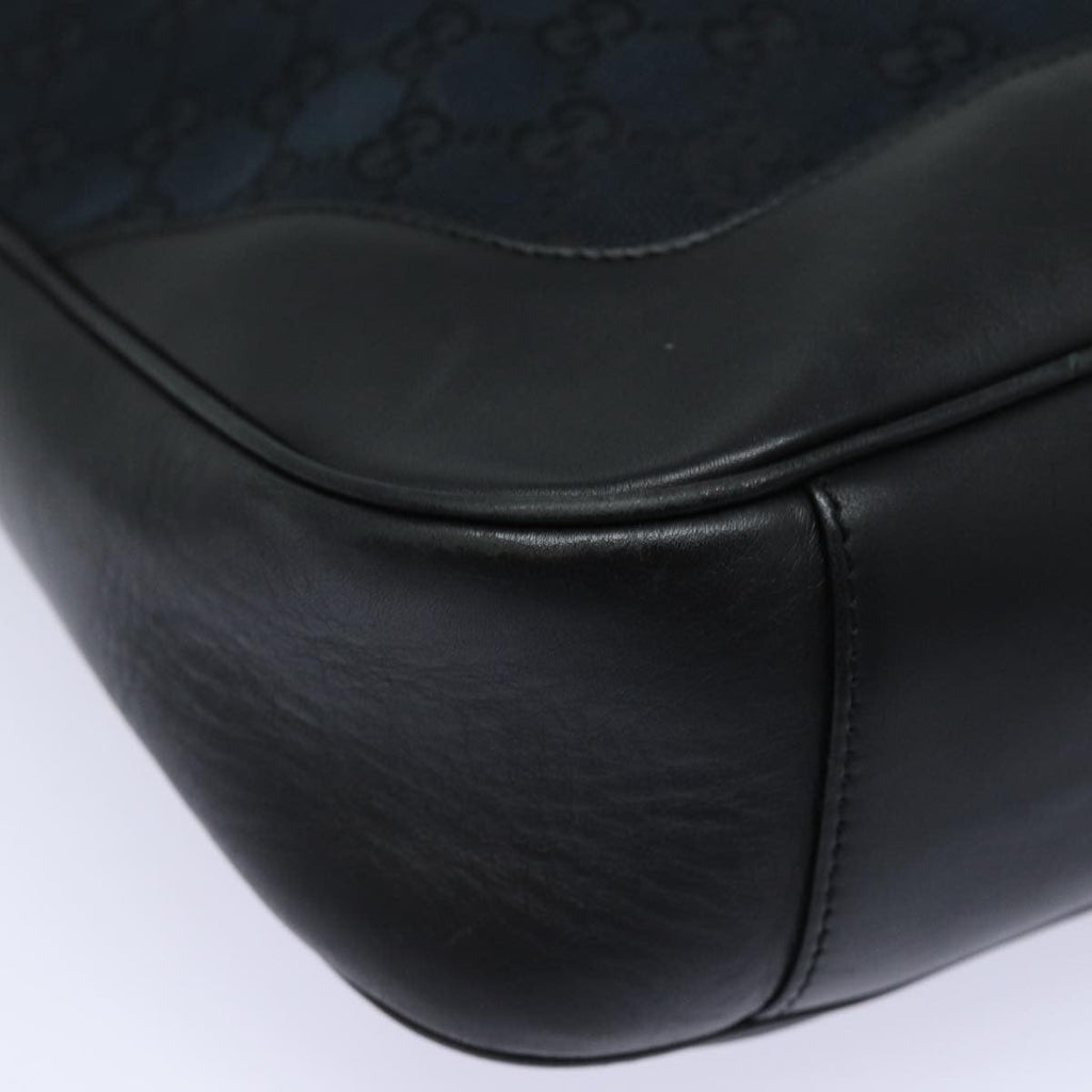 Gucci Bamboo Shoulder Bag Gg Canvas Black Canvas Shoulder Bag Bag (Pre-Owned)