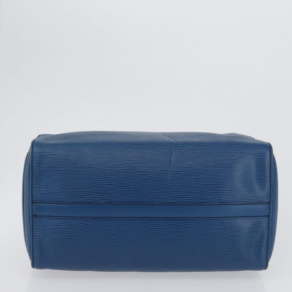 Louis Vuitton Speedy Handbag Epi Leather Blue Leather Handbag (Pre-Owned)