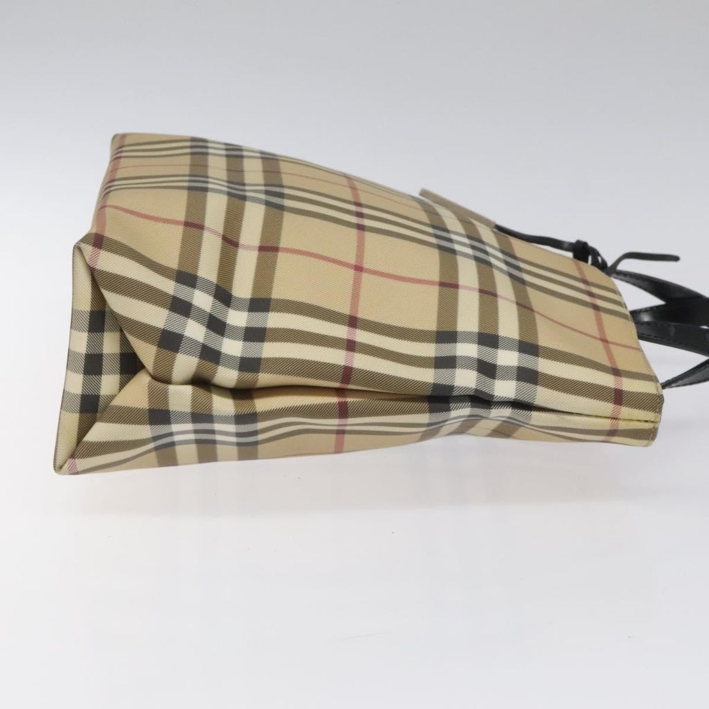 Burberry Nova Check Handbag Nova Check Canvas Beige Canvas Handbag (Pre-Owned)