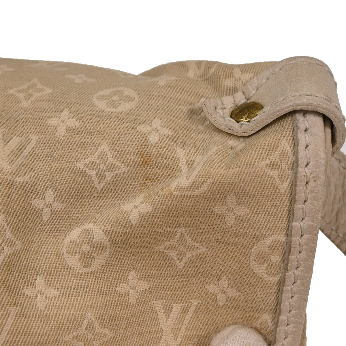 Louis Vuitton Saumur Handbag Mini Lin White Canvas Shoulder Bag Bag (Pre-Owned)