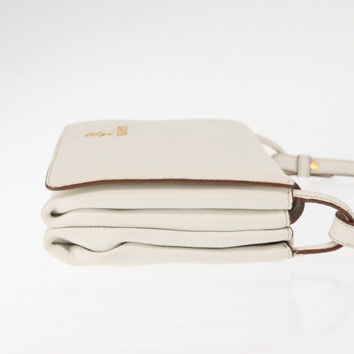 Prada Flap Crossbody Bag Vitello Daino White Leather Shoulder Bag Bag (Pre-Owned)
