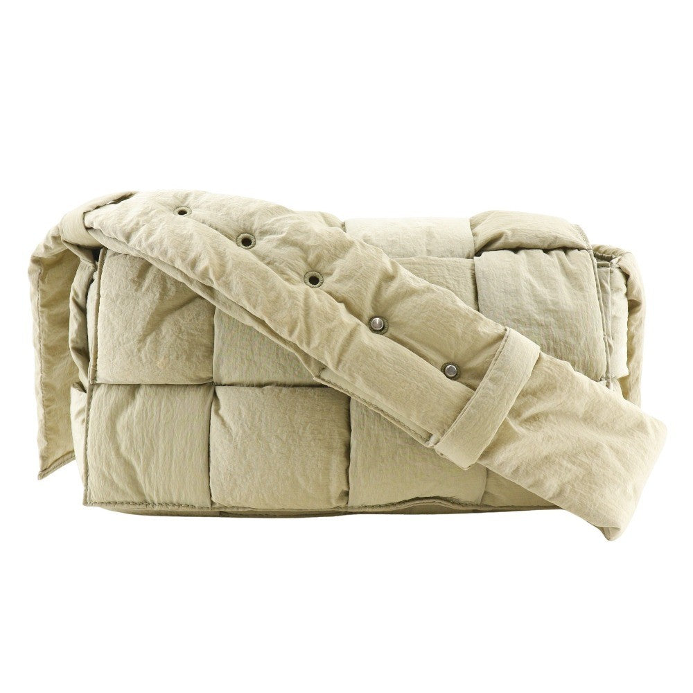 Bottega Veneta Padded Tech Cassette Crossbody Bag Intrecciato Nylon Khaki Nylon Shoulder Bag Bag (Pre-Owned)