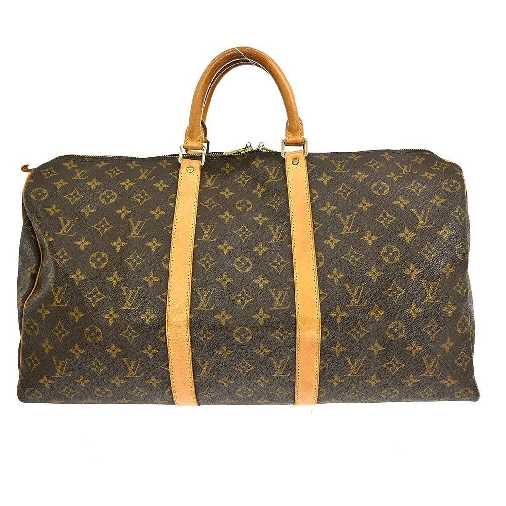 Louis Vuitton Keepall Bag Monogram Canvas Brown Canvas Travel Bag Bag (Pre-Owned)