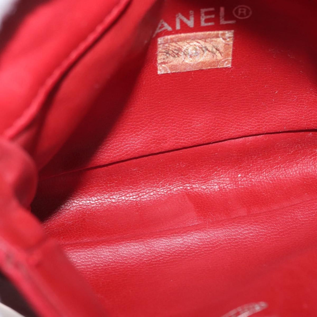 Chanel Vintage Cc Flap Waist Bag Quilted Lambskin Red Leather Clutche & Pouche Bag (Pre-Owned)